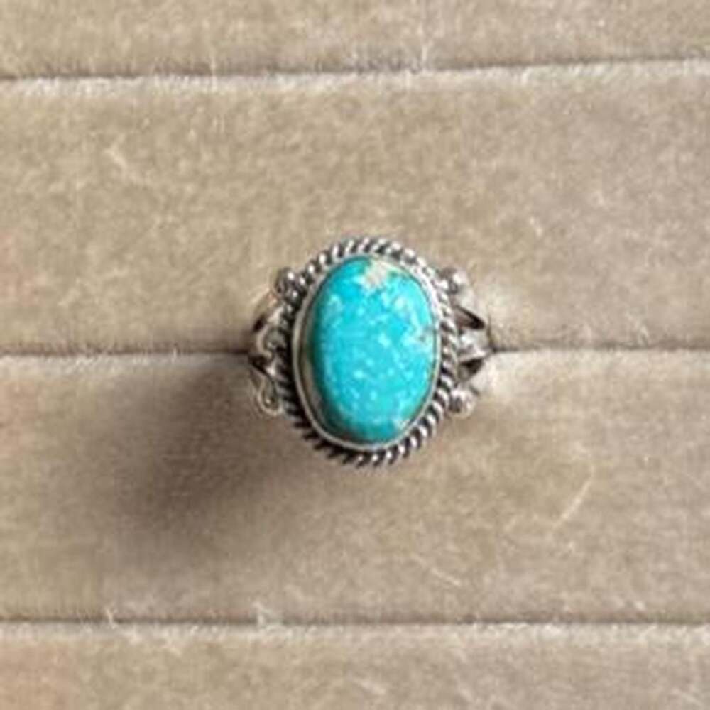 Navajo Sonoran Gold Turquoise Sterling Silver Ring